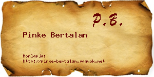 Pinke Bertalan névjegykártya